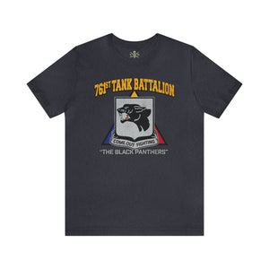 761st Tank Battalion WWII - Athletic Fit Team Shirt T-Shirt Printify S Heather Navy 