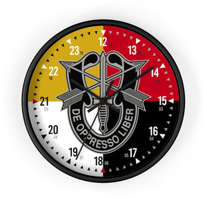 3rd Group Special Forces Wall Clock Home Decor Printify Black Black 10"