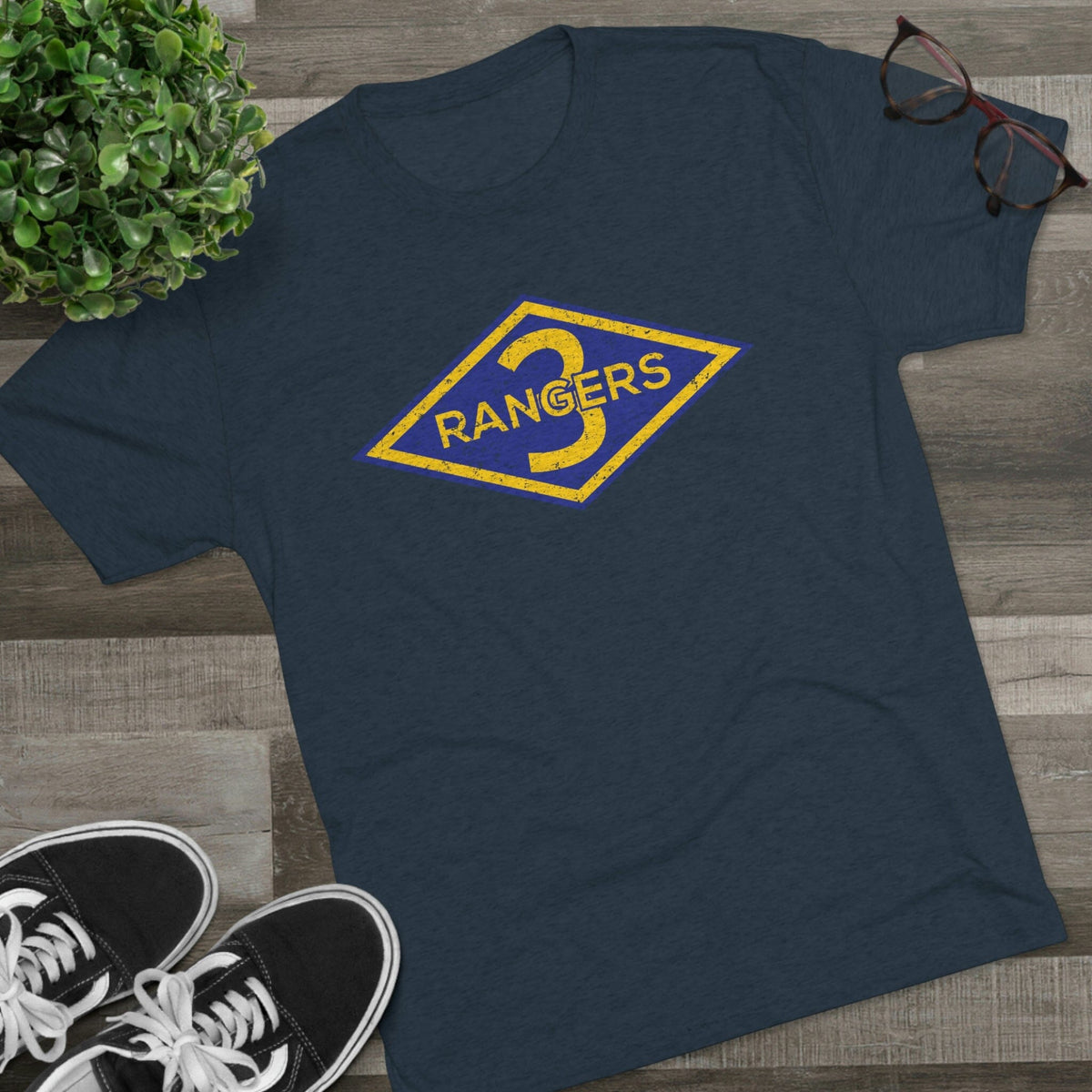 3rd Ranger Battalion Distressed Diamond Triblend Athletic Shirt 