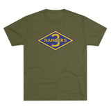 3rd Ranger Battalion Distressed Diamond Triblend Athletic Shirt T-Shirt Printify Tri-Blend Military Green M 