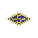 5th Rangers Transparent Outdoor Stickers, Die-Cut, 1pcs Paper products Printify 6" × 6" Die-Cut Transparent