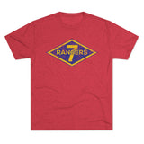 7th Ranger Training Battalion Distressed Diamond Triblend Athletic Shirt T-Shirt Printify Tri-Blend Vintage Red M 