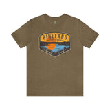 Pineland Distressed Camping Badge Athletic Fit Short Sleeve Tee T-Shirt Printify S Heather Olive 