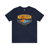Pineland Distressed Camping Badge Athletic Fit Short Sleeve Tee T-Shirt Printify S Navy 