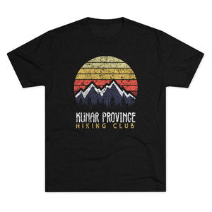 Retro Kunar Province Hiking Club Triblend Athletic Shirt T-Shirt Printify Tri-Blend Vintage Black M 