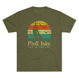Retro Mott Lake Fun in the Sun Triblend Athletic Shirt T-Shirt Printify Tri-Blend Military Green M 