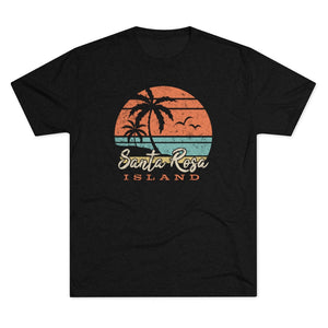 Retro Santa Rosa Tropical Island Triblend Athletic Shirt T-Shirt Printify Tri-Blend Vintage Black M 
