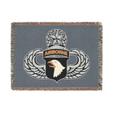 101st Airborne Division Master Jump Wings Woven Blanket Home Decor Printify Artwork 80" × 60" 
