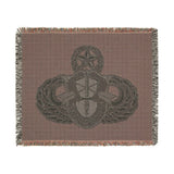 10th Special Forces Group and Master Jump Wings Woven Blanket Home Decor Printify 
