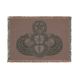 10th Special Forces Group and Master Jump Wings Woven Blanket Home Decor Printify 