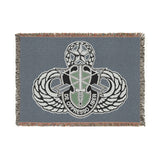 10th Special Forces Group and Master Jump Wings Woven Blanket Home Decor Printify Artwork 52'' × 37'' 