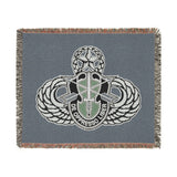 10th Special Forces Group and Master Jump Wings Woven Blanket Home Decor Printify Artwork 60" × 50" 