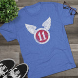 11th Airborne 'Arctic' Division Distressed Insignia Triblend Shirt T-Shirt Printify 