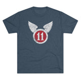 11th Airborne 'Arctic' Division Distressed Insignia Triblend Shirt T-Shirt Printify Tri-Blend Indigo S 