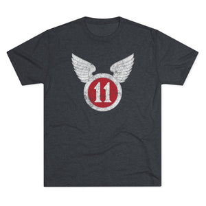11th Airborne 'Arctic' Division Distressed Insignia Triblend Shirt T-Shirt Printify Tri-Blend Vintage Navy L 