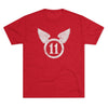 11th Airborne 'Arctic' Division Distressed Insignia Triblend Shirt T-Shirt Printify Tri-Blend Vintage Red S 