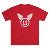 11th Airborne 'Arctic' Division Distressed Insignia Triblend Shirt T-Shirt Printify Tri-Blend Vintage Red S 