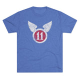 11th Airborne 'Arctic' Division Distressed Insignia Triblend Shirt T-Shirt Printify Tri-Blend Vintage Royal S 