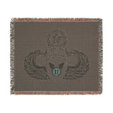 11th Airborne 'Arctic' Division Master Jump Wings Woven Blanket Home Decor Printify 