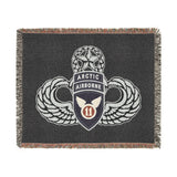 11th Airborne 'Arctic' Division Master Jump Wings Woven Blanket Home Decor Printify Artwork 60" × 50" 