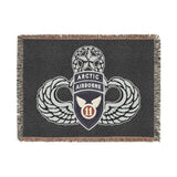 11th Airborne 'Arctic' Division Master Jump Wings Woven Blanket Home Decor Printify Artwork 80" × 60" 