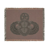 19th Special Forces Group and Master Jump Wings Woven Blanket Home Decor Printify 