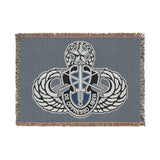 19th Special Forces Group and Master Jump Wings Woven Blanket Home Decor Printify Artwork 52'' × 37'' 