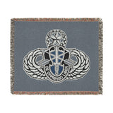 19th Special Forces Group and Master Jump Wings Woven Blanket Home Decor Printify Artwork 60" × 50" 