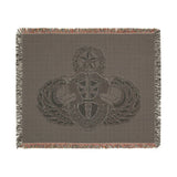 1st Special Forces Group and Master Jump Wings Woven Blanket Home Decor Printify 