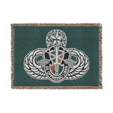 20th Special Forces Group and Master Jump Wings Woven Blanket Home Decor Printify Artwork 52'' × 37'' 