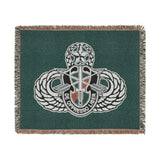 20th Special Forces Group and Master Jump Wings Woven Blanket Home Decor Printify Artwork 60" × 50" 