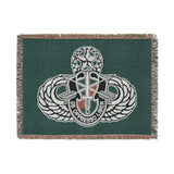 20th Special Forces Group and Master Jump Wings Woven Blanket Home Decor Printify Artwork 80" × 60" 