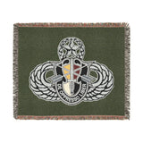 3rd Special Forces Group and Master Jump Wings Woven Blanket Home Decor Printify Artwork 60" × 50" 