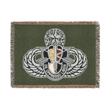 3rd Special Forces Group and Master Jump Wings Woven Blanket Home Decor Printify Artwork 80" × 60" 