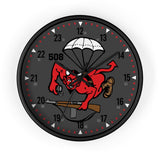 508th Devils Airborne Wall Clock Home Decor Printify Black Black 10"