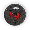 508th Devils Airborne Wall Clock Home Decor Printify White Black 10"