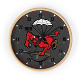 508th Devils Airborne Wall Clock Home Decor Printify Wooden Black 10"