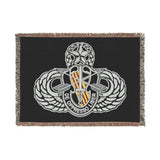 5th Special Forces Group and Master Jump Wings Woven Blanket Home Decor Printify Artwork 52'' × 37'' 