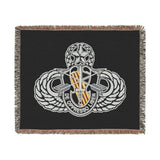 5th Special Forces Group and Master Jump Wings Woven Blanket Home Decor Printify Artwork 60" × 50" 