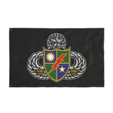 75th Ranger Regiment Insignia with Master Jump Wings Combat Jump Stars Double-Sided Flag - 36 x 60 Home Decor Printify 36'' × 60'' 