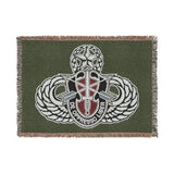 7th Special Forces Group and Master Jump Wings Woven Blanket Home Decor Printify Artwork 52'' × 37'' 