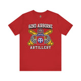 82nd Airborne Division Artillery (DIVARTY) Athletic Fit Short Sleeve Tee T-Shirt Printify Red S 