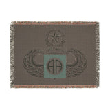 82nd Airborne Division Master Jump Wings Woven Blanket Home Decor Printify 