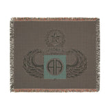 82nd Airborne Division Master Jump Wings Woven Blanket Home Decor Printify 