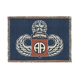 82nd Airborne Division Master Jump Wings Woven Blanket Home Decor Printify Artwork 52'' × 37'' 