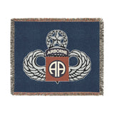 82nd Airborne Division Master Jump Wings Woven Blanket Home Decor Printify Artwork 60" × 50" 