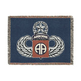 82nd Airborne Division Master Jump Wings Woven Blanket Home Decor Printify Artwork 80" × 60" 