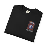 82nd Airborne Saint Mere-Eglise Chapel Old School Dyed Soft Cotton Shirt T-Shirt Printify 
