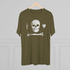 American Marauder Stede Bonnet Pirate Flag Triblend Athletic Shirt T-Shirt Printify 