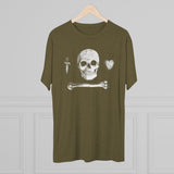 American Marauder Stede Bonnet Pirate Flag Triblend Athletic Shirt T-Shirt Printify 